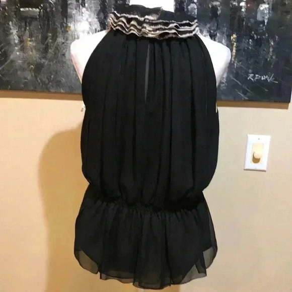 Chic Black Ruffled Halter Top - Picture 2 of 9